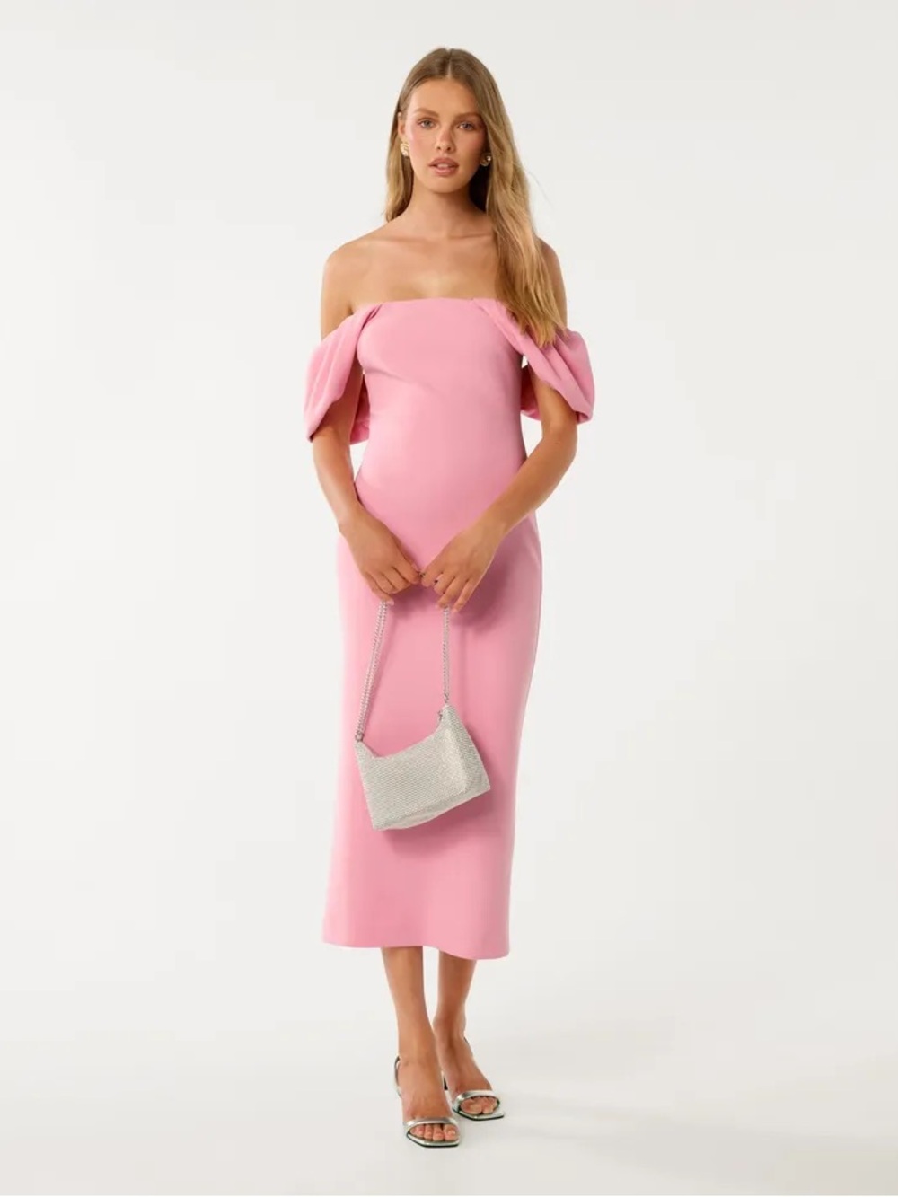 Ever New Strapless Pink Bodycon off shoulder dress